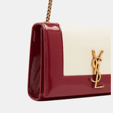 Saint Laurent Kate Small Shoulder Bag (Oxblood/Off White)