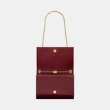 Saint Laurent Kate Small Shoulder Bag (Oxblood/Off White)