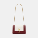 Saint Laurent Kate Small Shoulder Bag (Oxblood/Off White)