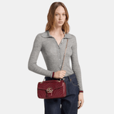 Gucci GG Marmont Medium Shoulder Bag In Rosso Ancora Red Leather