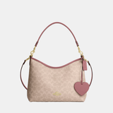Coach Laurel Shoulder Bag In Signature Canvas With Heart Charm