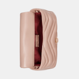 Gucci GG Marmont Mini Shoulder Bag In Pink Beige Leather