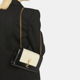 Saint Laurent Kate Small Shoulder Bag (Black/ White)