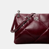 Tory Burch Small Kira Diamond Quilt Distressed Shoulder Bag (Dark Carmine)