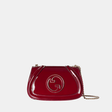 Gucci Blondie Mini Shoulder Bag In Rosso Ancora Red Patent Leather