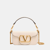Valentino Garavani Locò Small Shoulder Bag (Light Ivory)
