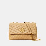Tory Burch Kira Chevron Small Convertible Handbag (Desert Dune)
