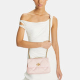 Tory Burch Kira Small Diamond Quilt Convertible Shoulder Bag (Rose Salt)