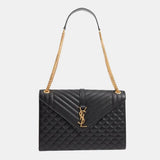 Saint Laurent Large Envelope Calfskin Shoulder Bag (Black)