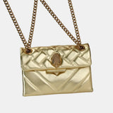 Kurt Geiger Large Leather Kensington Shoulder Bag (Gold)