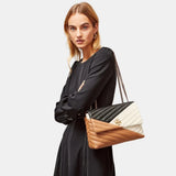 Tory Burch Kira Chevron Shoulder Bag (Black/Ivory/Tiramisu)
