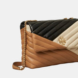 Tory Burch Kira Chevron Shoulder Bag (Black/Ivory/Tiramisu)