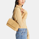 Tory Burch Kira Chevron Small Convertible Handbag (Desert Dune)