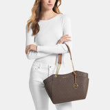 Michael Kors Jet Set Large Logo-Print Canvas Shoulder Bag